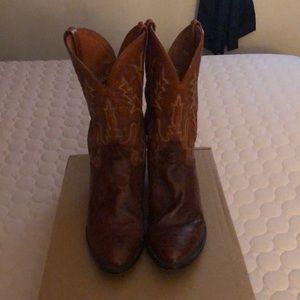 Dan Post Pugh Series Western Boots Smooth Ostrich in Cognac